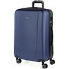 ITACA - Valigia Media da Viaggio Rigide. Trolley Medio con 4 Ruote. Materiale ABS Valigia Media Rigida in Offerta Resistente e Super Leggero - Valigia 20 kg Lucchetto TSA, Blu Navy-Antracite