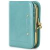 Contacts Portafoglio RFID da donna con chiusura a bacio, portamonete compatto da donna in vera pelle con tasca con cerniera vintage, porta carte di credito, piccola pochette con finestra per documento