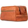 Berliner Bags Beauty Case Tim XL da Viaggio Unisex Grande in Vera Pelle | Marrone, Fodera in Cotone, Tasca Interna ed Esterna, Chiusura Magnetica, Manico Comodo, per Trucco e Rasoio