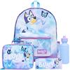 BlueY Zainetto Bambino Set Zaino Viaggio con Borraccia Astuccio Borsa Portapranzo o Borse Coulisse Accessori Scuola Asilo Set di 4 Pz Farfalla