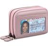 GAEKEAO Porta Carte di Credito Donna in Vera Pelle, RFID Blocco Porta Carte Credito Portafoglio, Portamonete con cerniera