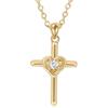 QUADRI Collana Donna Croce Argento 925 con Zircone - Collana con Croce Grande e Cuore cm 45 + 5 - Gioiello Elegante e Semplice per Regalo Donna Mamma Fidanzata Sorella