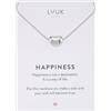 LUUK LIFESTYLE Filigree stainless steel necklaces with pendants in a timeless design with HAPPINESS card, women's jewellery and gift idea, gold, silver and rosegold