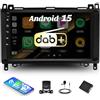 CAMECHO 8 Core 4G+64G DAB CAMECHO 2Din Autoradio Android 13 per Mercedes Benz Classe A/B Classe W245 Viano Vito W639 Sprinter con Carplay Android Auto, 9 Pollici Radio con Navi WiFi BT FM/RDS SWC+Retrocamera