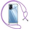 Pnakqil Cover per Oppo A16/A16s/A54s con Cordino, Trasparente Custodia con Laccio Tracolla Cellulare Girocollo Collana Protettiva per Oppo A16/A16s/A54s 6.52 Pollic, Viola 01