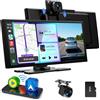 LAMTTO Wireless CarPlay Android Auto Display 10,25 Pollici Schermo per Auto Car Play con Dashcam Anteriore Posteriore 2,5K+1080P con Assistente Vocale Navigazione Bluetooth FM AUX Scheda TF 64GB