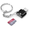 AIYEEN Adattatore per lettore di schede TF/schede di memoria Tipo C con portachiavi, lettore USB 3.0 Tipo C a Micro SD SDHC SDXC OTG, compatibile con iPhone 15 Pro Max Mac Windows Linux (Nero)