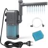 EXLECO Filtro Interno Acquario 6W, Pompa Filtri Interno per Acquari Regolabile 600L/H 0.8M con Spugna Filtrante, Filtro Tartarughe d'Acqua Silenzioso con Spray Bar per 20-40L Piccoli Pesci Vasca