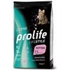 Generico Prolife Gatto Lifestyle Kitten, Salmone e Riso, alimento secco completo per gattini di taglia piccola, confezione da 1,5 Kg.