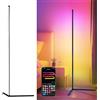 LuminexDesigns Lampada da Terra LED RGB 150cm - Piantana da Angolo Dimmerabile con Telecomando, Controllo Vocale Alexa, Illuminazione Ambientale per Soggiorno, Camera da Letto, Sala Giochi