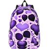BREAUX Zaino di grande capacità del cuore porpora di Fashional, zaino alla moda da viaggio per uomini e donne, borsa da lavoro per il tempo libero,, Cuore viola alla moda, Medium