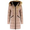 Canadian Peak Akapeak Lady - Parka Longue Epaisse Chaude Femme Automne Hiver - Manteau Fin Capuche Fausse Fourure - Blouson Coupe Vent - Doudoune Elegante Femmes (Taupe S)