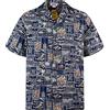 Lapa P.L.A. Original Camicia Hawaiana, Puzzle, blu L