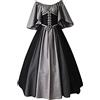 Meaunzyl Abito Rinascimentale da Donna, Abito Gotico, con Maniche Svasate, con Lacci, Stile Vittoriano, Taglie Forti, Vintage, Medievale, Cocktail Clubwear, Slim Fit, Costume Halloween Feste Principessa Sera