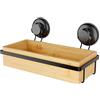 Compactor Bestlock Black Mensola Portaoggetti, con Ventosa, Supporta Fino a 12 kg, bambù e Ferro Verniciato a Polvere Antiruggine, 27,6 x 14,8 x 12,7 cm, Nero/Marrone, RAN10211
