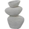 DRW Vaso da tavolo con Pavimenti in Ceramica Bianco Sabbia 18x11x25cm