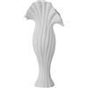DRW Vaso da pavimento in ceramica con forma stilizzata in bianco sabbia e oro 25x13x54cm