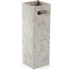 VERSA Portaombrelli effetto marmo, stile moderno, 48 x 15 x 15 cm, legno MDF bianco con venature grigie