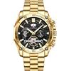 RORIOS Orologio Uomo Cronografo Analogico 30M Impermeabile Sportivo Watch Orologioes da Polso Movimento al Quarzo Classico Luminoso Oro