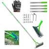 HEYIDAMAI Scarificatore rastrello con manico 160 cm, rastrello da taglio da giardino, rastrello per scarificare, scarificatore manuale regolabile, rastrello per la pulizia di totem erba, per giardino, cortile
