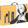 Favorit Valigetta in Polipropilene Alveolare con stampa in alta risoluzione MANGA Yellow Man, dimensioni 56,5X36,5 cm, Dorso 5 cm, 2 chiusure