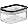 Mepal Contenitore per frigo 2 pezzi Modula, Scatola di Stoccaggio con Coperchio, Adatto per conservare carne e formaggio, Organizzatore per la Cucina, 550 + 2000 ml, Black