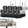NIVIAN Kit Videosorveglianza WiFi Professionale 2K con 8 Telecamere IP, NVR 16 Canali, Immagini Super HD, IA Rilevamento Umano, Visione Notturna, Audio, HDMI, App EseeCloud, Registrazione 24/7
