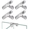 Lyeteung 4 Pezzi 8mm Morsetto in Vetro, Lega di Alluminio Vetro Clip, Supporti per Vetro Regolabili, Clip di Fissaggio in Vetro, Morsetti per Vetro, per Vetri Spessi 3-7 mm, Forma di T