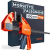 Presch Morsetto falegname 300mm - Forza di serraggio di 75 kg per un fissaggio immediato - Acciaio al carbonio e corpo rinforzato in fibra di vetro per massima stabilità - Con funzione divaricazione