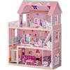 ROBUD Casa delle bambole in legno per bambini, regalo per ragazze e ragazzi di 3, 4, 5, 6 anni