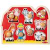 Melissa & Doug Puzzle in Legno Con Pioli Grandi - Amici Della Fattoria, Giochi a incastro con animali per bimbo o bimba, Gioco puzzle pezzi grandi bambini