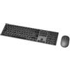 Amazon Basics Mouse wireless ricaricabile - Tastiera completa ultra sottile e silenziosa con tastierino numerico, FR Layout Gray, nero