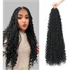 TOOPBIUTI Senegalese Twist Crochet Hair 24 Inch 6 Pack Boho Goddess Island Twist Pre-Looped Crochet Hair with Curly Ends (1B, 24inch-6pc)