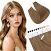 Elailite Extension Biadesive Capelli Veri Biadesivo Qualita Migiorata Lunga Durata 20 Fasce Tape Extensions Adesive senza Clips 40g/Set 100% Remy Human Hair Naturali (30cm #6 Castano)