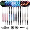 WIN.MAX Freccette punta in plastica 12 pezzi per bersaglio elettronico con 100 punte e 20 O anello arcobaleno/rosa/nero/scheggia