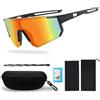 WELLXUNK Occhiali da Ciclismo, Occhiali da Sole Sportivi Polarizzati, Occhiali da Corsa, Bici MTB Occhiali da Sole Sportivi per Ciclismo, Motociclismo, Corsa, Sci, Pesca con UV400