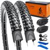 YUNSCM 29x2.10 Lightweight Montagna bicicletta pneumatici ETRTO 54-622 60TPI Nylon Anti-puncture Protection and 29 pollici bicicletta camera d'aria Compatible with 29x2.0/2.10/2.125-2 PCS (Y-566)