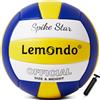 Lemondo Pallone da pallavolo, in pelle PU, morbido al tatto, impermeabile, con pompa, per interni ed esterni, per giochi e piscina, spiaggia, regalo estivo (con pompa)
