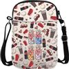 BAUNA Borsa a tracolla per bevitore dietetico con fiori selvatici, borsa a tracolla per bibite gassate, crocchette con fiocco, regalo per amanti della soda, Dieta Fiore Cb, 15*21*2cm