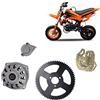 CHICIRIS Scatola Ingranaggi Tamburo Frizione Minimoto 6T, Pignone Catena Posteriore 68T Catena 25H per 2 Tempi Minimoto Pocket Bike Quad ATV