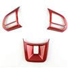 CTRLZS 3 Pz/set ABS Auto Volante Pulsante Della Copertura Adesivo Decorazione Interna per MG5 MG6 MG ZS Rosso