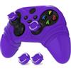 playvital Cover Controller per Xbox Series X/S Joystick, Custodia Skin Silicone Grip Antiscivolo & Copri Levette Analogiche & Adesivi per Xbox Core Wireless Controller, Runes, Viola