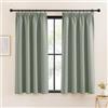 KGORGE Tende Verde Salvia con Fettuccia Tenda Oscurante Corte per Finestre Piccole Curtains Termiche per Interni e Salotto Eleganti 2 Pezzi L 140 x A 160 CM