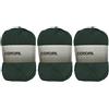 Hanselhome Filato 100% cotone Cotofil perfetto per fai da te e tessitura a mano (bottiglia verde 100 g, ca. 250 metri Set di 3 pezzi)