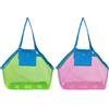 JSTHHTT 2 borse da spiaggia extra large in rete con tasca, anti-sabbia, traspiranti, per adulti, donne, bambini, unisex, verde, rosa, multicolore, 45 cm x 30 cm x 45