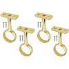 TERF® Staffa per asta per tenda in ottone lucido, 25 mm, montaggio a soffitto e parete, supporto rotondo per armadio, armadio, doccia, asta tubo, confezione da 4