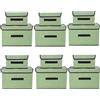 NCRGB Scatole Portaoggetti in Tessuto,Scatole Portaoggetti Scatole per Armadio con Coperchio Set,Pieghevole,Contenitore per Armadio,Vestiti,Armadi (12pack:26cm/6pack+36cm/6pack, Verde)