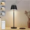 HOTUT Lampada da Tavolo LED Senza Fili Ricaricabile, Dimmerabile, Lampada da Tavolo a LED, Portatile Lampada da Scrivania, Interni/Esterni Lampada da Tavolo con Base di Ricarica a Contatto (Nero)