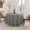 GFCC Tovaglia Rotonda 225 cm Grigio - Tovaglia per 12-14 Posti Poliestere Lavabile Antimacchia Elegante Tovaglie per Soggiorno, Cucina, Sala da Pranzo, Giardino Esterno Compleanno, Natalizie, Feste