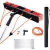 MENAYODA 5-10m Asta telescopica con alimentazione idrica, spazzola di pulizia con manico telescopico estensibile per pannelli solari fotovoltaici, finestre, spazzola per lavaggio auto (asta da 10m